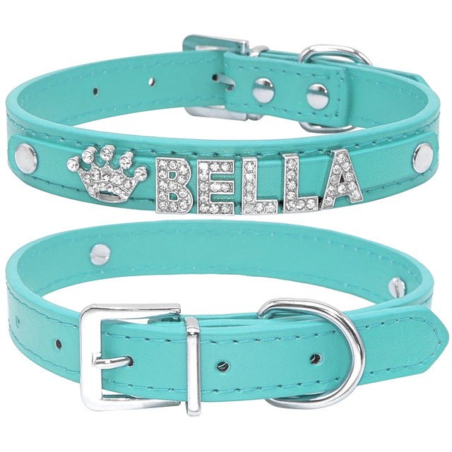 Personalized Cat Collar Green 5letters