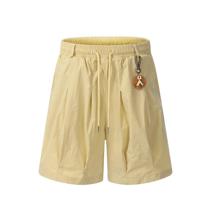 Men's Cargo Shorts with Pendant Detail Yellow