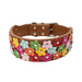 Three-Row Floral Collar for Large Dogs Brown