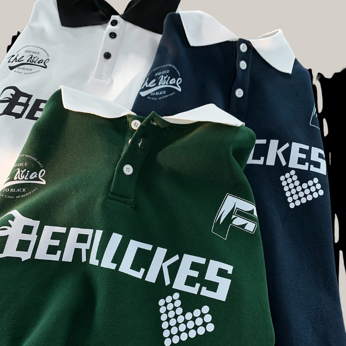 American Contrast Color Polo Shirt