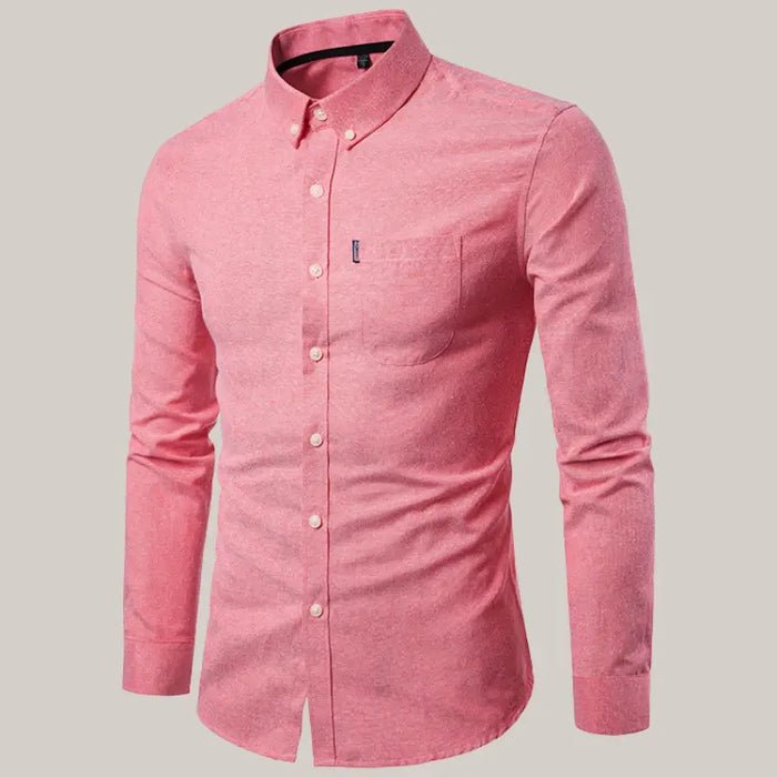 Slim Long Sleeve Dress Shirt Watermelon Red