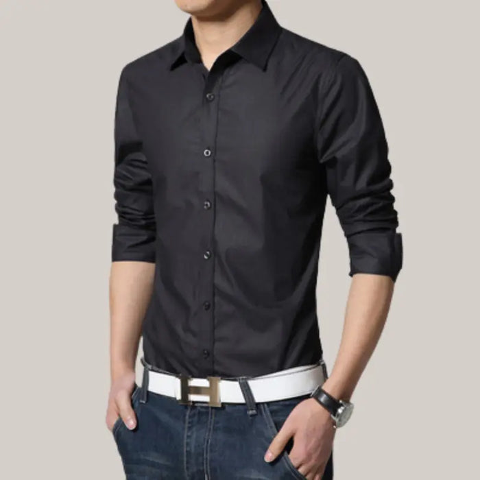 French Dress Shirt Formal Tuxedo Shirts Black