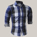 Classic Plaid Dress Shirts Blue