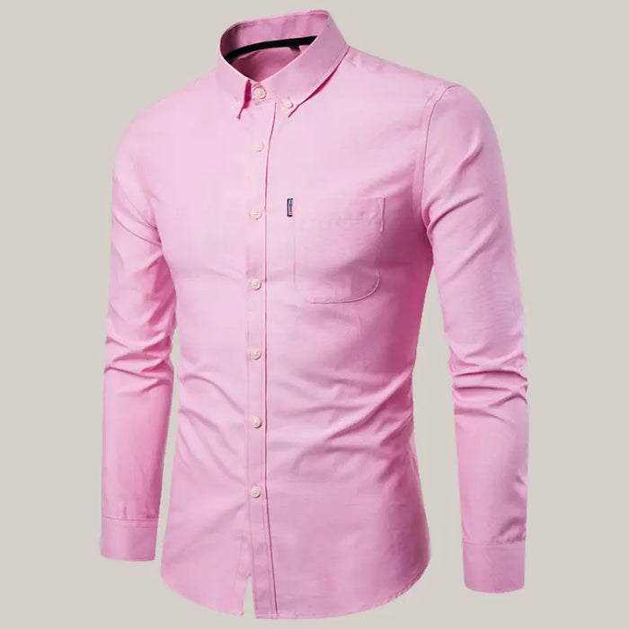 Slim Long Sleeve Dress Shirt Pink