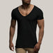 V Neck Short Sleeve Men t Shirt Black