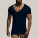 V Neck Short Sleeve Men t Shirt Blue