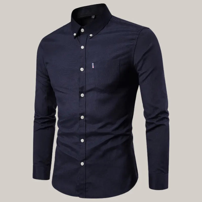 Slim Long Sleeve Dress Shirt Black