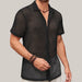 Summer Mesh Short Sleeve Shirt Black