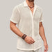 Summer Mesh Short Sleeve Shirt Beige