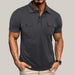 Summer Lapel Button Polo Shirt Dark Gray