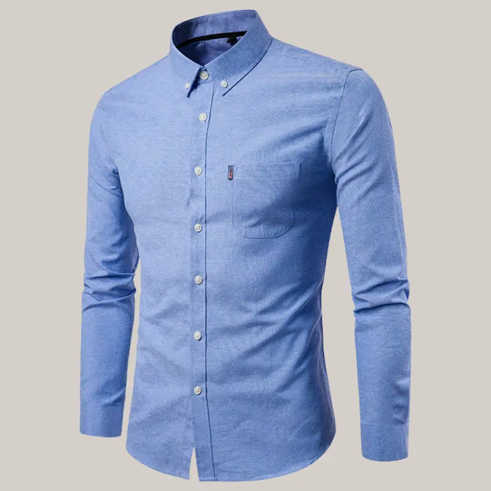 Slim Long Sleeve Dress Shirt Blue