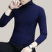 High Neck Bottoming T-shirt Sweater Men Royal blue