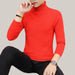 High Neck Bottoming T-shirt Sweater Men Red
