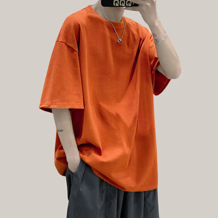 Sports Short-sleeved T-shirt Men Orange