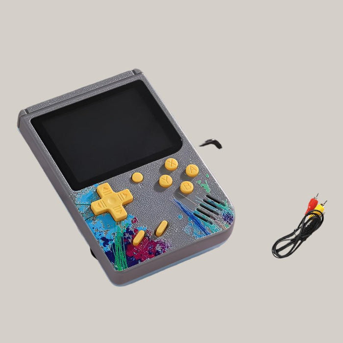 Pocket Handheld Game Console Built-in 500 Classic Game Silver grey