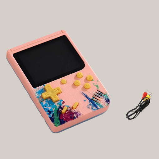 Pocket Handheld Game Console Built-in 500 Classic Game Pink