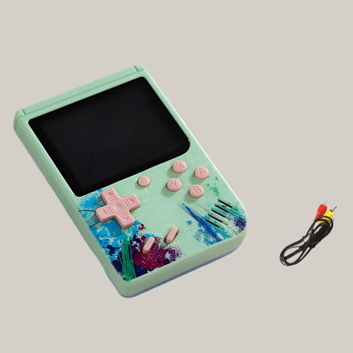 Pocket Handheld Game Console Built-in 500 Classic Game Green
