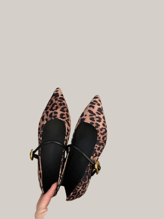 Women's Pointed-Toe Pumps Leopard Print