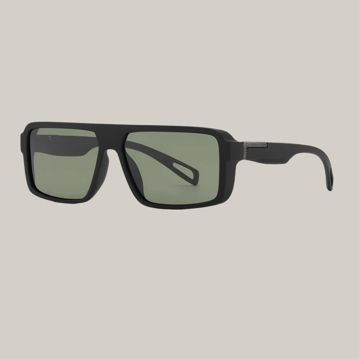 Polarized Men's Sunglasses Elastic Paint Black Frame Green Piece