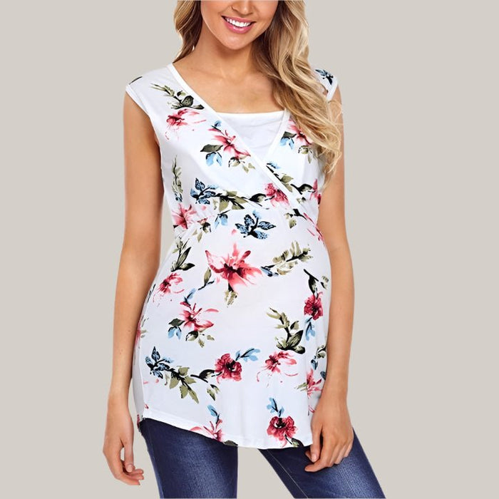 Women's Floral Maternity Tank Top
