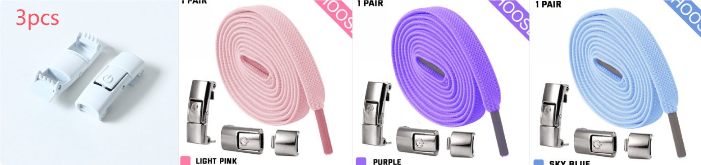 No-Tie Elastic Shoelaces for Children Set4