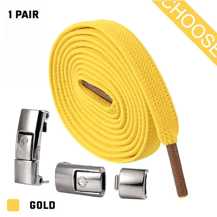 No-Tie Elastic Shoelaces for Children Gold