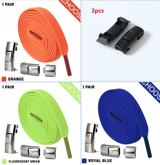Press Lock Shoelaces Without Ties Elastic Laces Sneaker 8MM Widened Flat No Tie Shoe Laces Kids Shoelace For Shoes Set10