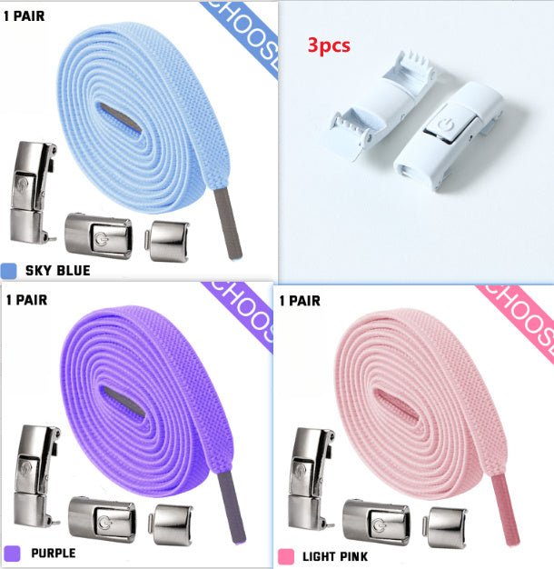 Press Lock Shoelaces Without Ties Elastic Laces Sneaker 8MM Widened Flat No Tie Shoe Laces Kids Shoelace For Shoes Set7