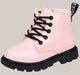 PU Leather Waterproof Martin Boots For Kids Light Pink