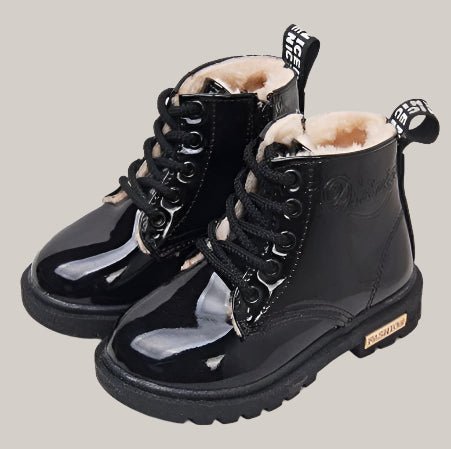 PU Leather Waterproof Martin Boots For Kids Black