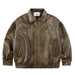 Loose Retro Leather Jacket for Men and Women