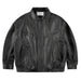 Retro Leather Loose Clothing For Men And Women Black