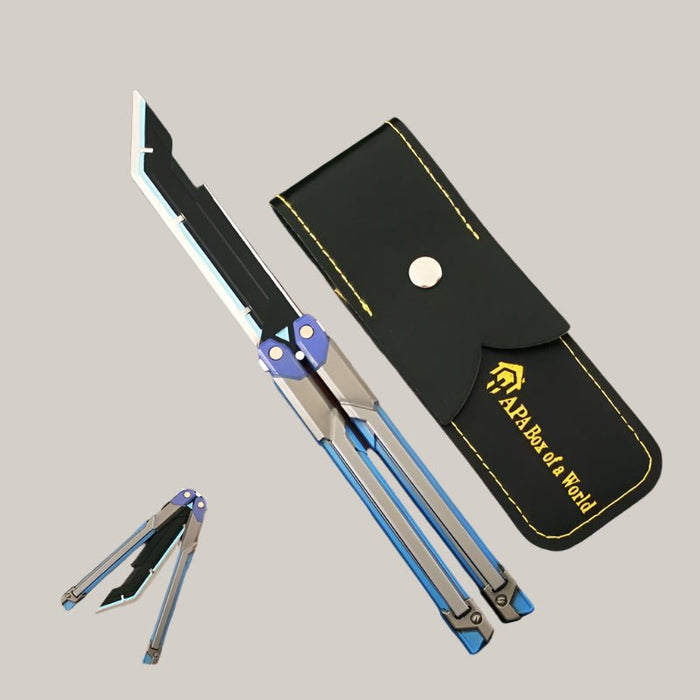 RGX Graphics Card Butterfly Toy Knife Metal Model 20cm Blue RGX video card knife