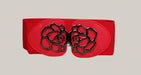 Elastic Belt with Rose Buckle Red 60to80