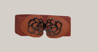 Elastic Belt with Rose Buckle Brown 60to80
