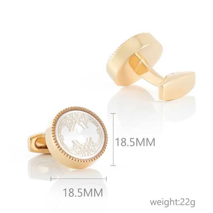 Men's Round Enamel Cufflinks