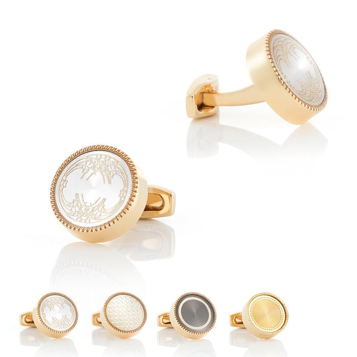 Men's Round Enamel Cufflinks