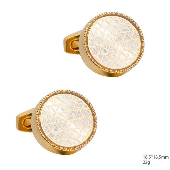 Men's Round Enamel Cufflinks CA1002 7 Copper
