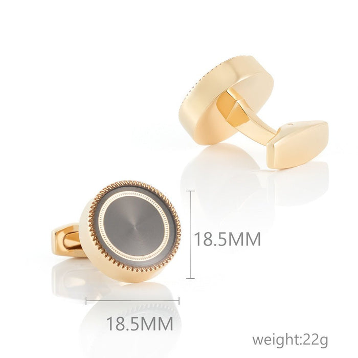 Men's Round Enamel Cufflinks