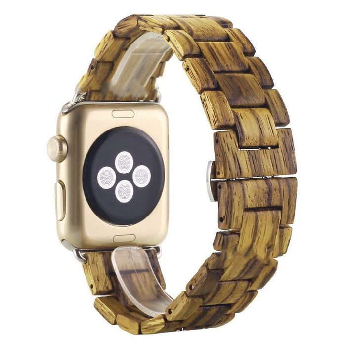 Sandalwood Watch Strap with Butterfly Clasp Zebra pattern