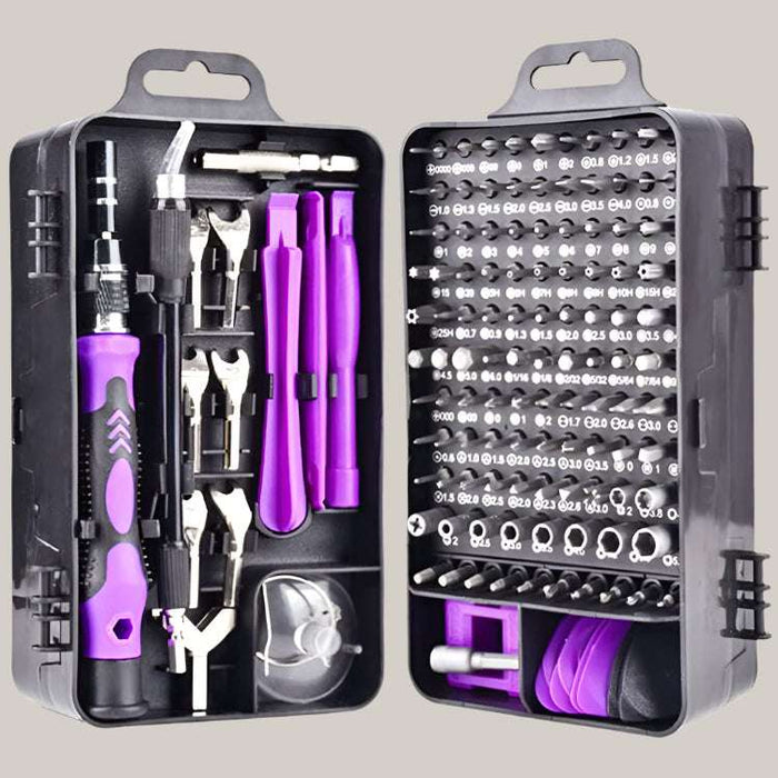 Screwdriver Tool Set Combination Repair Screwdriver Black purple 135in1