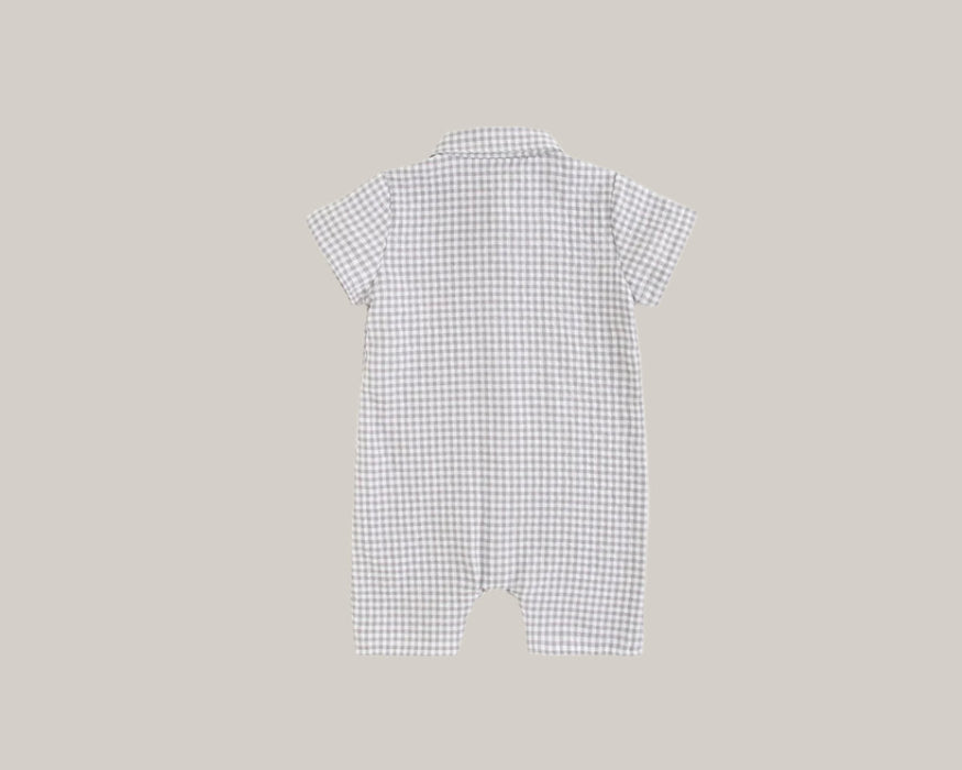 Short-Sleeve Newborn Baby Romper Grey