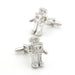 Silver-Tone Robot Cufflinks
