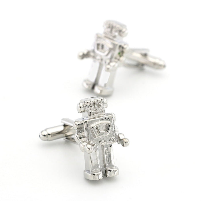 Silver-Tone Robot Cufflinks