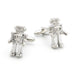 Silver-Tone Robot Cufflinks