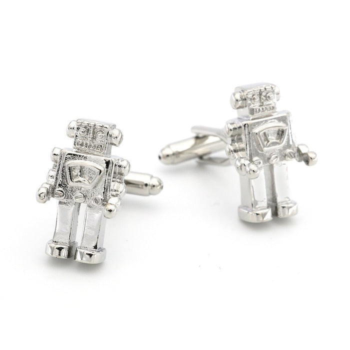 Silver-Tone Robot Cufflinks