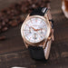 Six-Pin Leather Quartz Watch