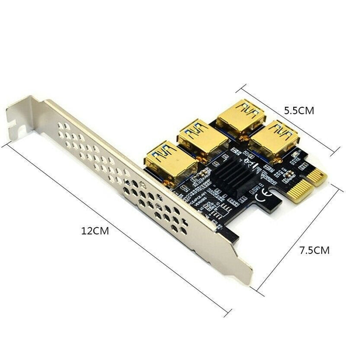 4-Port USB 3.0 PCIe Expansion Card White