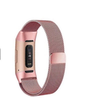 Smart Bracelet Stainless Steel Metal Strap Pink
