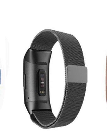 Smart Bracelet Stainless Steel Metal Strap Black